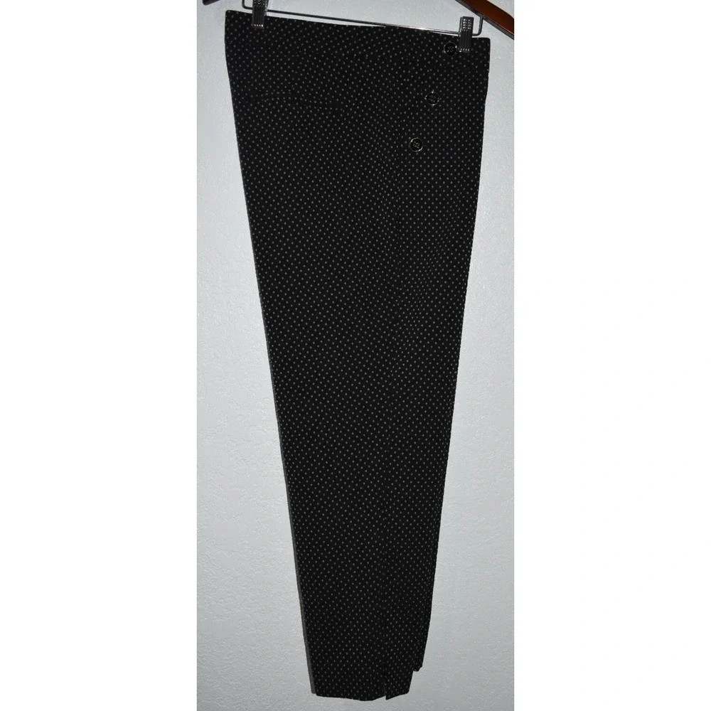 2X Pull-On‎ Stretch Pants Straight Ankle Dotted Print Buttons 2x Jules & Leopold